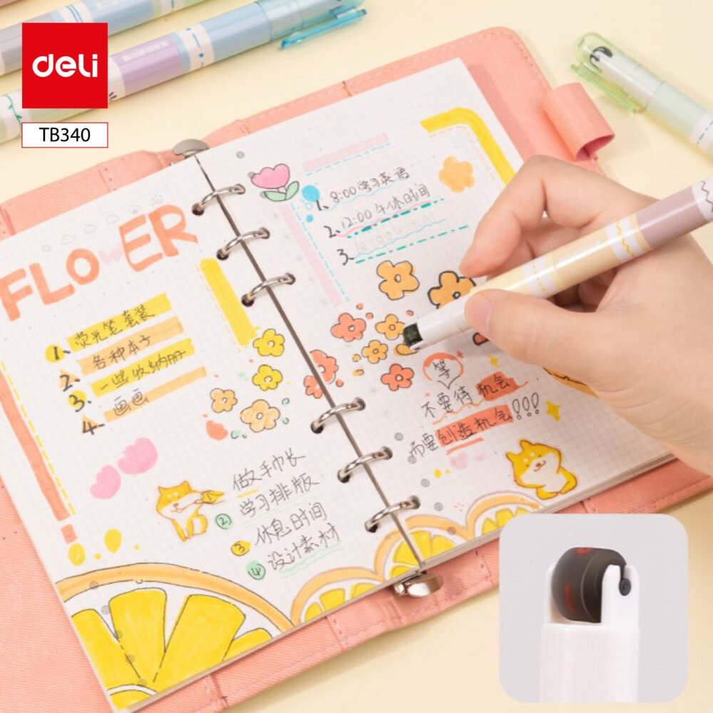 ديلي قلم تأشير للأطفال - رأس بكرة رسومات نافرة - 3 ألوان مختلفة - TB340